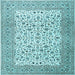 Square Persian Light Blue Traditional Rug, tr3506lblu