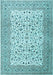 Machine Washable Persian Light Blue Traditional Rug, wshtr3506lblu