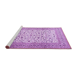 Sideview of Machine Washable Persian Purple Traditional Area Rugs, wshtr3506pur