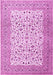 Machine Washable Persian Pink Traditional Rug, wshtr3506pnk