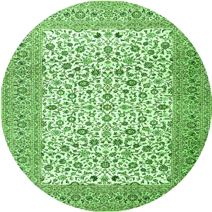 Machine Washable Persian Green Traditional Area Rugs, wshtr3506grn