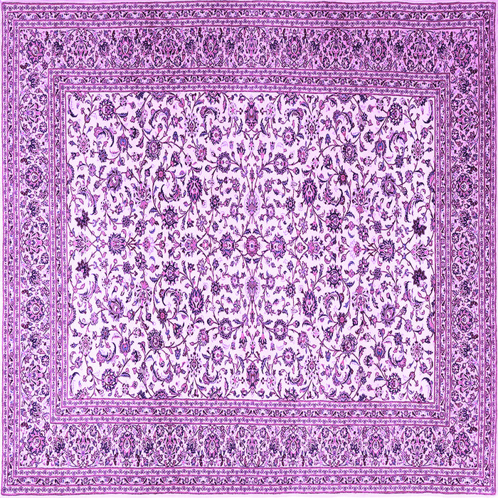 Square Machine Washable Persian Purple Traditional Area Rugs, wshtr3506pur