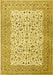 Machine Washable Persian Yellow Traditional Rug, wshtr3506yw