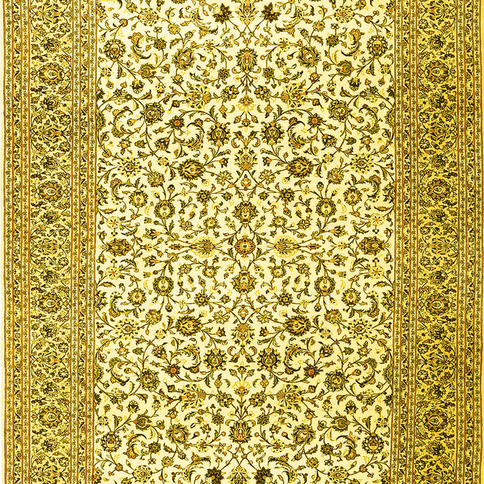 Machine Washable Persian Yellow Traditional Rug, wshtr3506yw