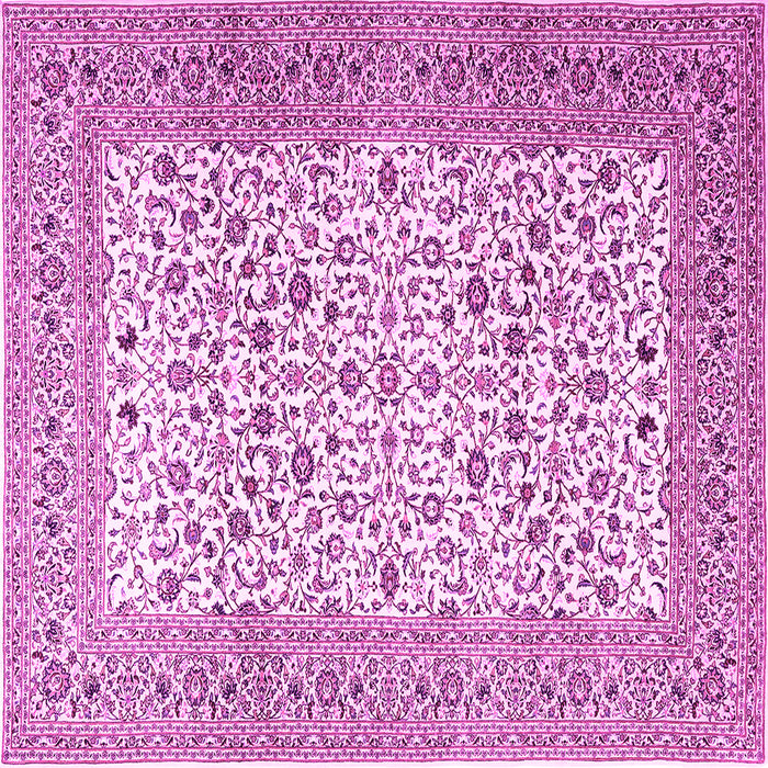 Square Machine Washable Persian Pink Traditional Rug, wshtr3506pnk