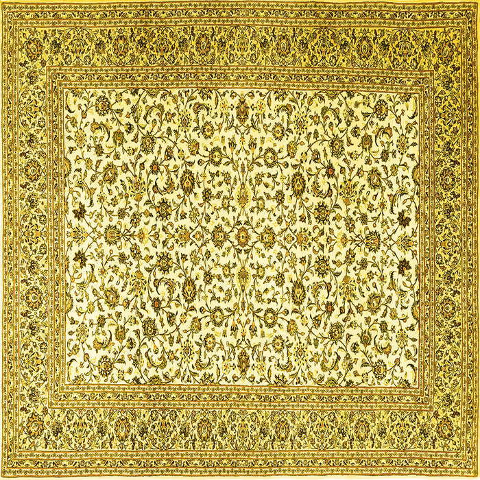 Square Persian Yellow Traditional Rug, tr3506yw