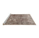 Sideview of Machine Washable Traditional Brown Rug, wshtr3507