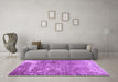 Machine Washable Persian Purple Traditional Area Rugs in a Living Room, wshtr3507pur