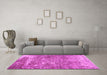 Machine Washable Persian Pink Traditional Rug in a Living Room, wshtr3507pnk