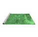 Sideview of Machine Washable Persian Emerald Green Traditional Area Rugs, wshtr3507emgrn