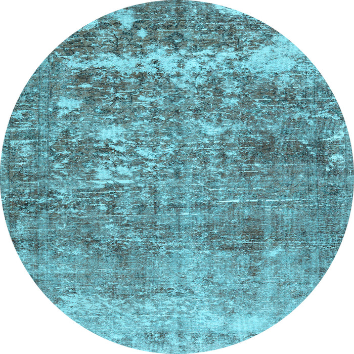 Round Persian Light Blue Traditional Rug, tr3507lblu