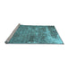 Sideview of Machine Washable Persian Light Blue Traditional Rug, wshtr3507lblu