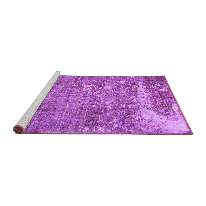 Sideview of Machine Washable Persian Purple Traditional Area Rugs, wshtr3507pur
