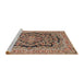 Sideview of Machine Washable Traditional Dark Sienna Brown Rug, wshtr3508