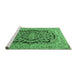 Sideview of Machine Washable Persian Emerald Green Traditional Area Rugs, wshtr3508emgrn