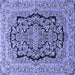 Square Machine Washable Persian Blue Traditional Rug, wshtr3508blu