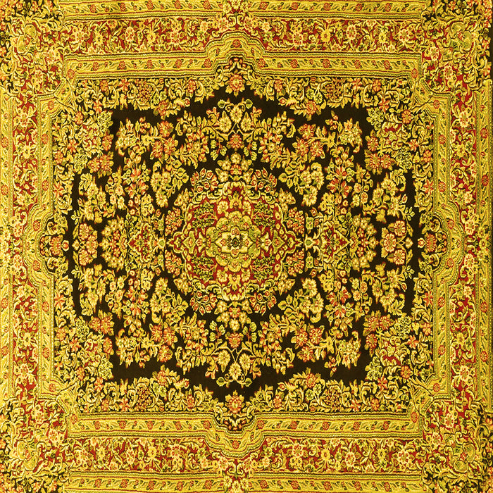 Square Persian Yellow Traditional Rug, tr3508yw