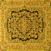 Square Persian Yellow Traditional Rug, tr3508yw