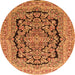 Machine Washable Persian Orange Traditional Area Rugs, wshtr3508org