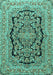 Machine Washable Persian Turquoise Traditional Area Rugs, wshtr3508turq