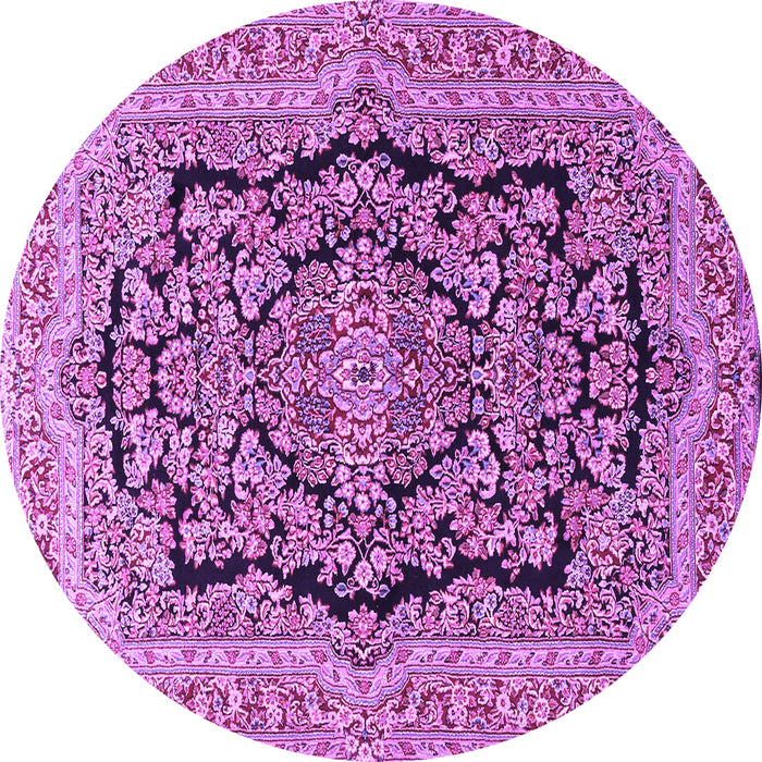 Round Persian Purple Traditional Rug, tr3508pur