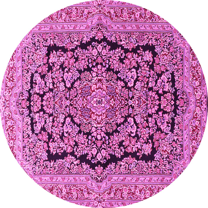 Round Persian Pink Traditional Rug, tr3508pnk
