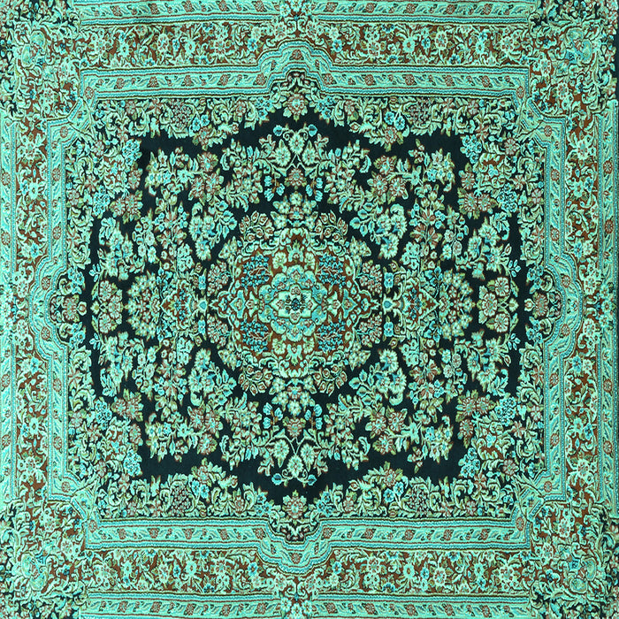 Square Persian Turquoise Traditional Rug, tr3508turq
