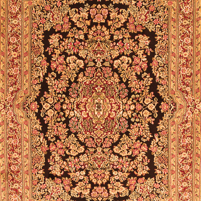 Serging Thickness of Machine Washable Persian Orange Traditional Area Rugs, wshtr3508org