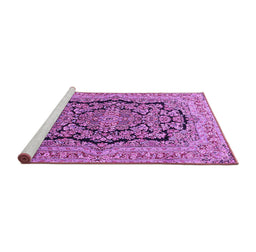 Sideview of Machine Washable Persian Purple Traditional Area Rugs, wshtr3508pur