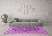 Machine Washable Persian Purple Traditional Area Rugs in a Living Room, wshtr3508pur