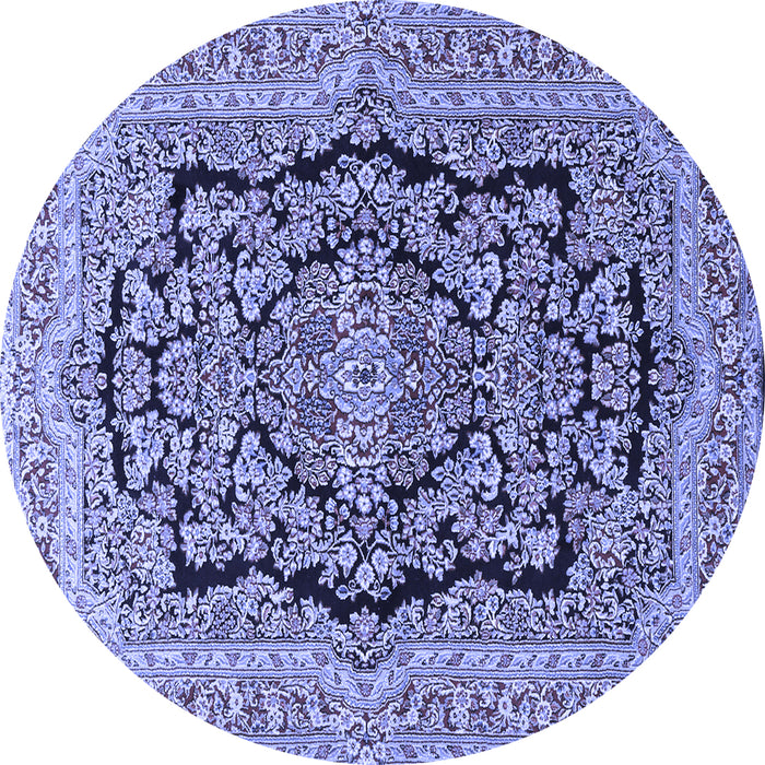 Round Persian Blue Traditional Rug, tr3508blu