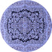 Round Persian Blue Traditional Rug, tr3508blu