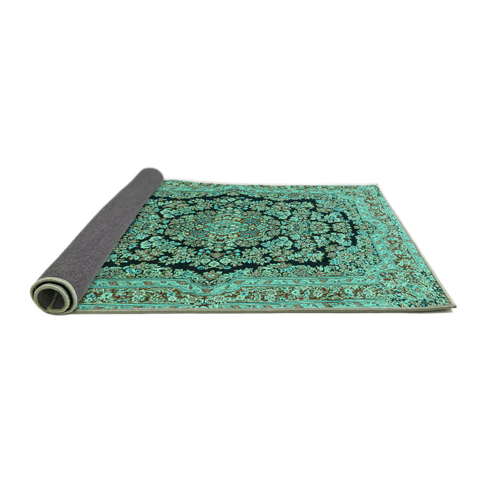 Sideview of Persian Turquoise Traditional Rug, tr3508turq