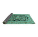 Sideview of Persian Turquoise Traditional Rug, tr3508turq