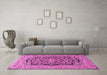 Machine Washable Persian Pink Traditional Rug in a Living Room, wshtr3508pnk