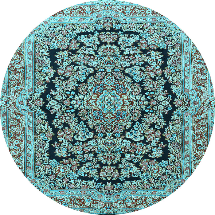 Round Persian Light Blue Traditional Rug, tr3508lblu