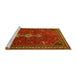 Sideview of Machine Washable Persian Yellow Traditional Rug, wshtr3509yw