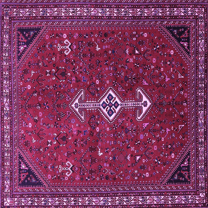 Square Machine Washable Persian Purple Traditional Area Rugs, wshtr3509pur