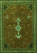 Serging Thickness of Machine Washable Persian Green Traditional Area Rugs, wshtr3509grn