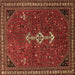 Square Persian Brown Traditional Rug, tr3509brn