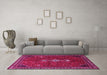 Machine Washable Persian Pink Traditional Rug in a Living Room, wshtr3509pnk