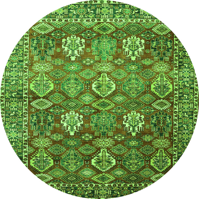Square Persian Green Traditional Rug, tr350grn