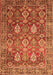 Serging Thickness of Machine Washable Persian Orange Traditional Area Rugs, wshtr350org