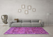 Machine Washable Persian Purple Traditional Area Rugs in a Living Room, wshtr350pur