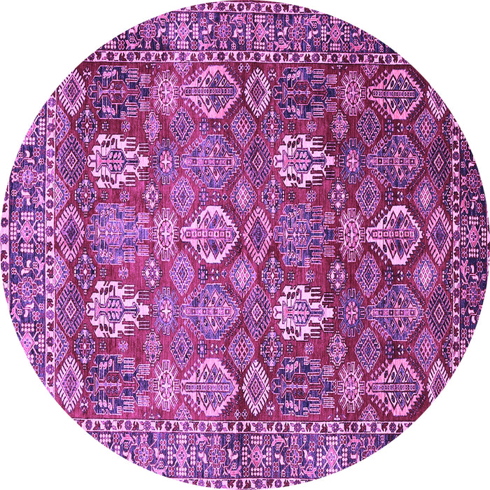 Round Persian Purple Traditional Rug, tr350pur