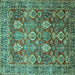 Square Persian Turquoise Traditional Rug, tr350turq
