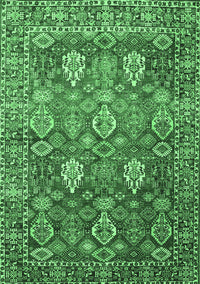 Persian Emerald Green Traditional Rug, tr350emgrn