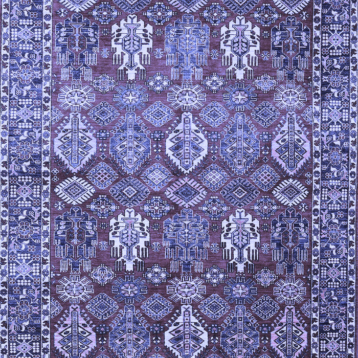 Machine Washable Persian Blue Traditional Rug, wshtr350blu