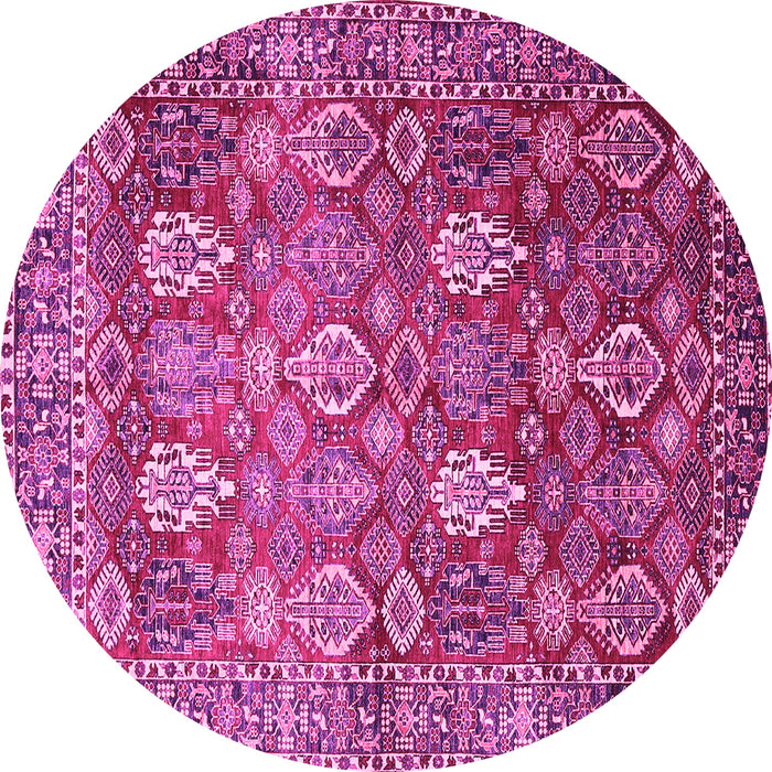 Round Persian Pink Traditional Rug, tr350pnk