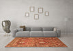 Machine Washable Persian Orange Traditional Area Rugs in a Living Room, wshtr350org